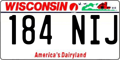 WI license plate 184NIJ