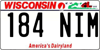 WI license plate 184NIM