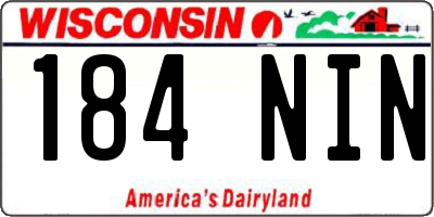WI license plate 184NIN