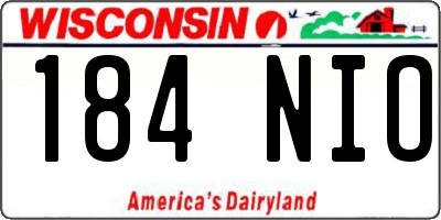 WI license plate 184NIO