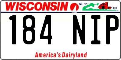 WI license plate 184NIP