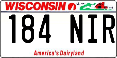 WI license plate 184NIR