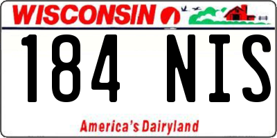 WI license plate 184NIS