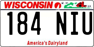 WI license plate 184NIU