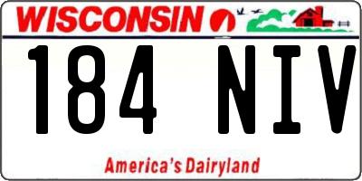 WI license plate 184NIV