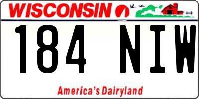 WI license plate 184NIW