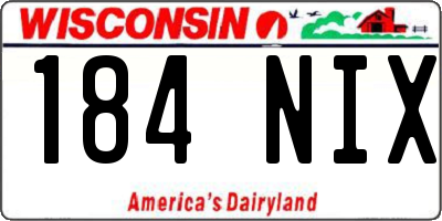 WI license plate 184NIX
