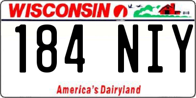 WI license plate 184NIY