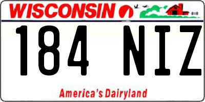 WI license plate 184NIZ