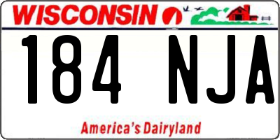 WI license plate 184NJA