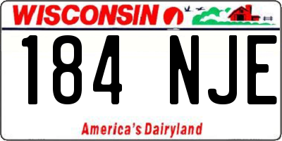 WI license plate 184NJE