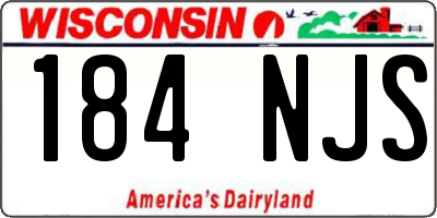 WI license plate 184NJS