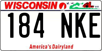 WI license plate 184NKE