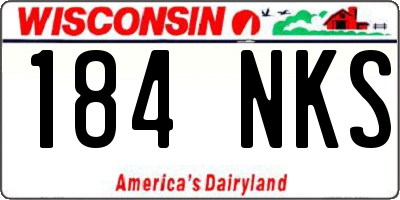 WI license plate 184NKS