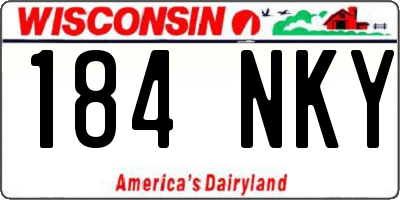 WI license plate 184NKY