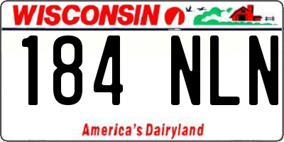 WI license plate 184NLN