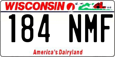 WI license plate 184NMF