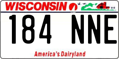 WI license plate 184NNE