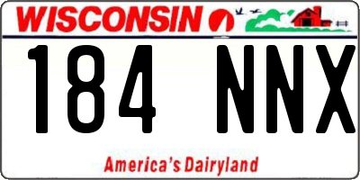 WI license plate 184NNX