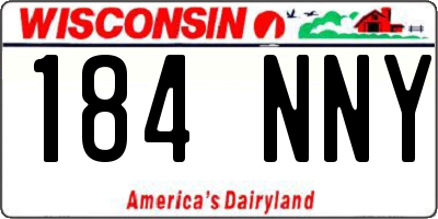 WI license plate 184NNY
