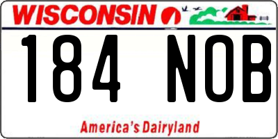 WI license plate 184NOB