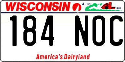 WI license plate 184NOC