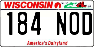 WI license plate 184NOD