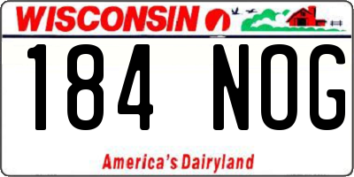 WI license plate 184NOG