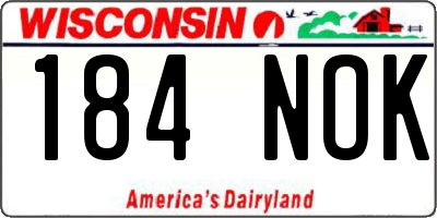 WI license plate 184NOK