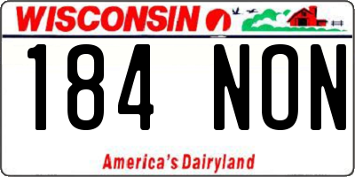 WI license plate 184NON