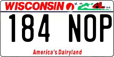 WI license plate 184NOP