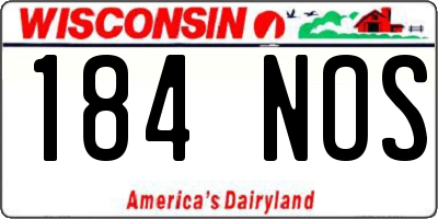 WI license plate 184NOS