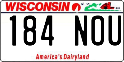 WI license plate 184NOU