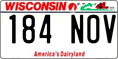 WI license plate 184NOV