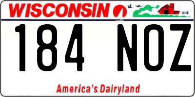 WI license plate 184NOZ