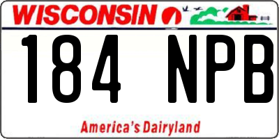 WI license plate 184NPB