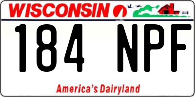 WI license plate 184NPF