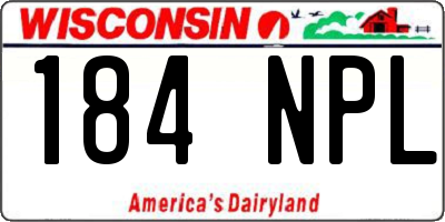 WI license plate 184NPL
