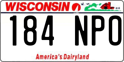 WI license plate 184NPO