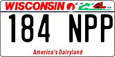 WI license plate 184NPP