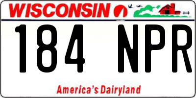 WI license plate 184NPR