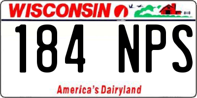 WI license plate 184NPS