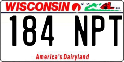 WI license plate 184NPT