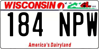 WI license plate 184NPW