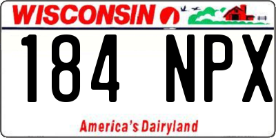 WI license plate 184NPX
