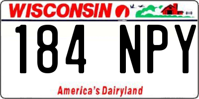 WI license plate 184NPY