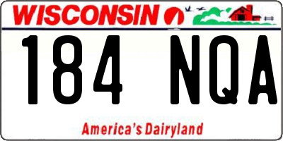 WI license plate 184NQA