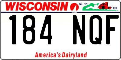 WI license plate 184NQF