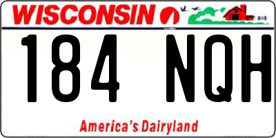 WI license plate 184NQH
