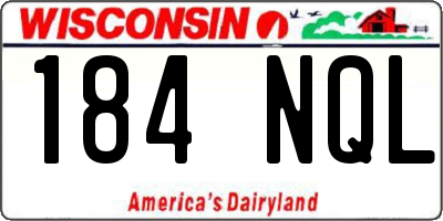 WI license plate 184NQL